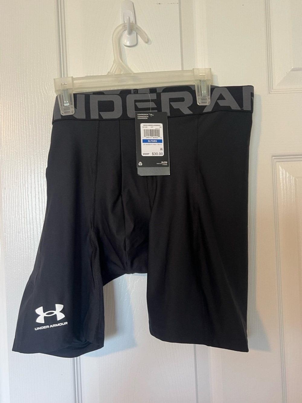 Under Armour Black Men’s Compression Boxer Briefs with Gray Waistband